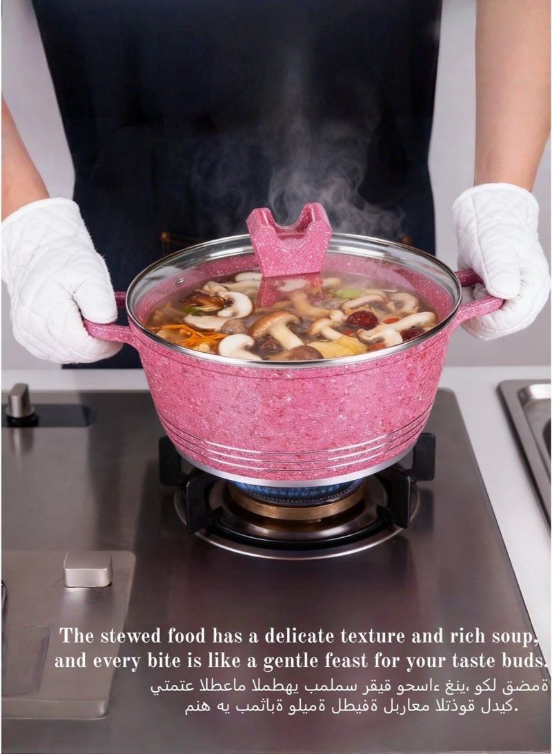 أم جاي سي طنجرة طهي بطيء، طنجرة طهي بطيء غير لاصقة، بمقبضين، مناسبة لجميع أنواع المواقد، قطعة واحدة - Image 4